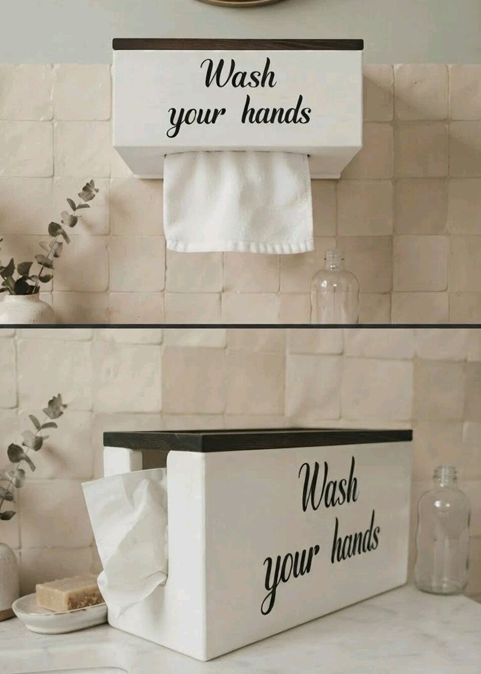Rustic Wooden Wash Your Hands Box